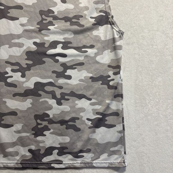 Gymshark Arrival Sleeveless T Shirt Men's Small Gray Camo Muscle Fitness Gym - Picture 11 of 16